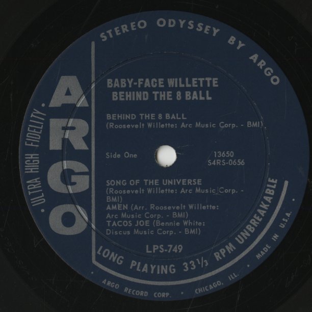 Baby Face Willette / ベイビーフェイス・ウィレット / Behind The 8 Ball (LPS-749)