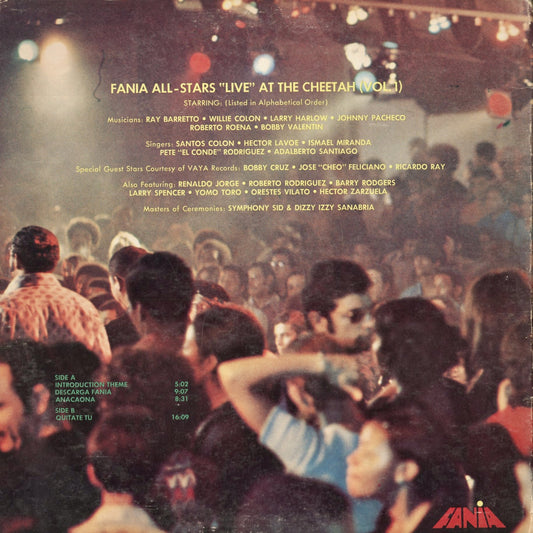 Fania All Stars - Live At The Cheetah Vol.1. (SLP 00415) 1972 US Fania|中古LP