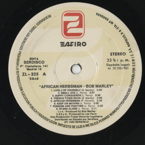 Bob Marley & The Wailers / ボブ・マーリー&ウェイラーズ / African Herbsman (ZL-325)