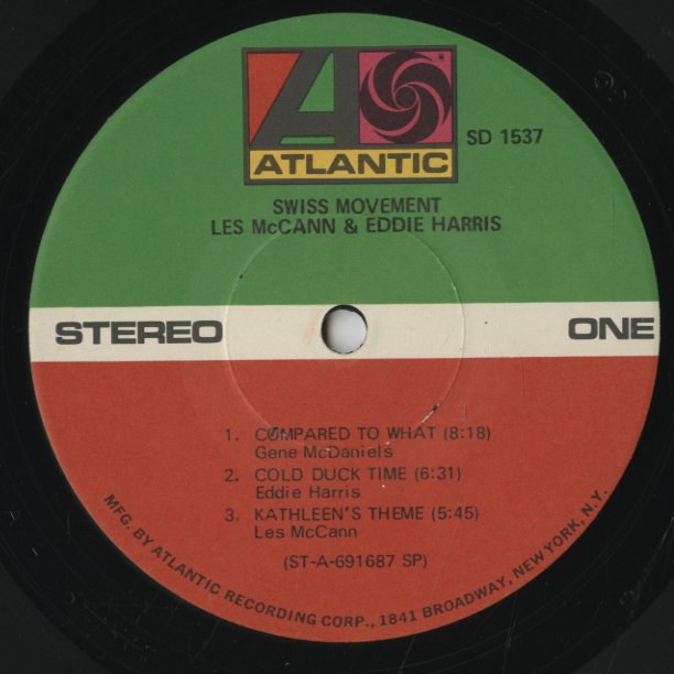 Les McCann & Eddie Harris / レス・マッキャン & エディ・ハリス / Swiss Movement (SD 1537)