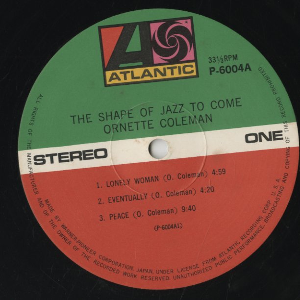 Ornette Coleman / オーネット・コールマン / The Shape Of Jazz To Come (P-6004A)