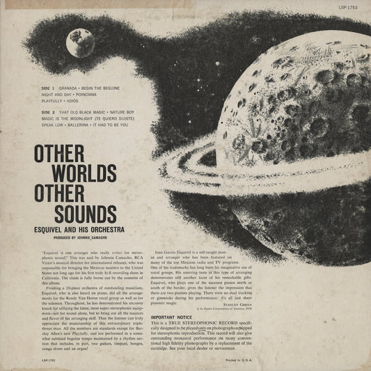 Esquivel / エスキヴェル / Other Worlds Other Sounds (LSM-1753) US RCA LIVING STEREO