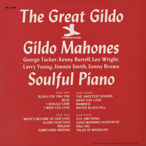Gildo Mahones – The Great Gildo / Soulful Piano (PR-7339) 1980s US Prestige|中古LP