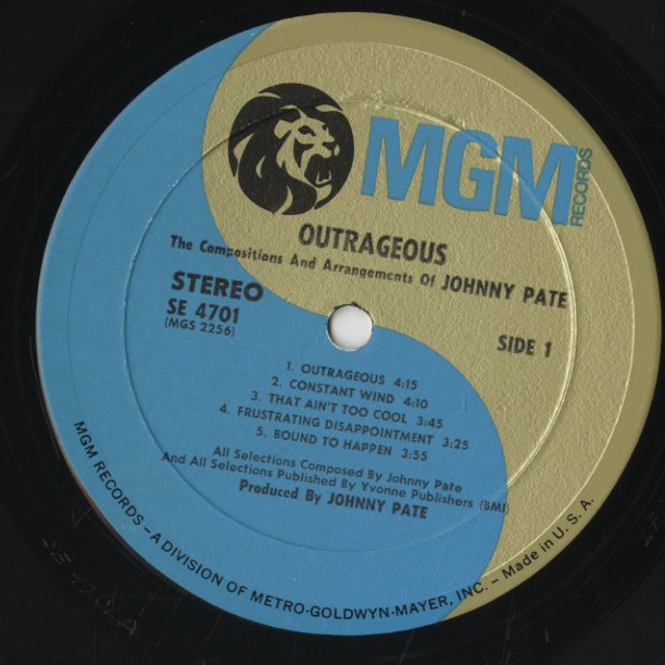 Johnny Pate / ジョニー・ペイト / Outrageous (SE-4701)
