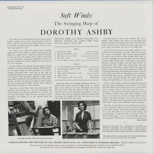 Dorothy Ashby - Soft Winds: The Swinging Harp Of Dorothy Ashby (VIJJ-30050) 1995 JPN Jazzland|中古LP