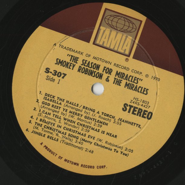 Smokey Robinson & The Miracles / スモーキー・ロビンソン&ザ・ミラクルズ / The Season for Miracles (TS307)