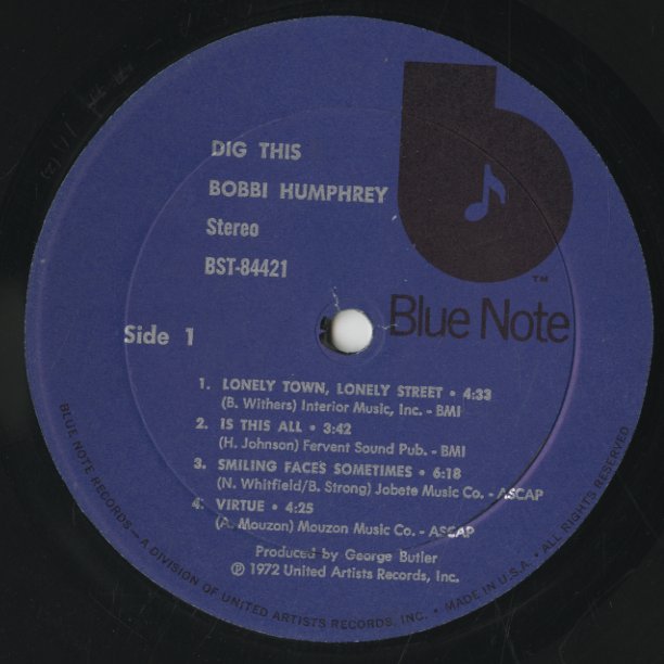 Bobbi Humphrey / ボビー・ハンフリー / Dig This (BST84421)