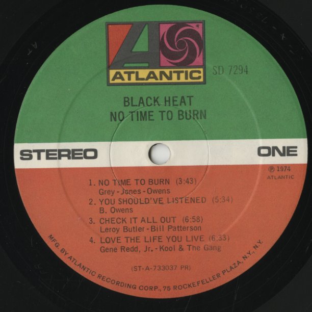 Black Heat / ブラックヒート / No Time To Burn (SD 7294)