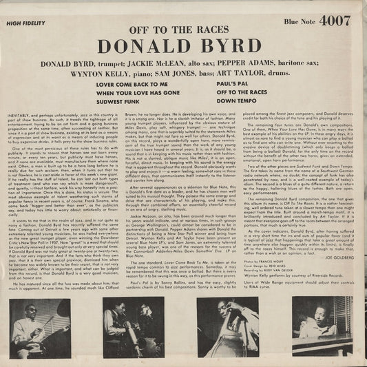 Donald Byrd / ドナルド・バード / Off To The Races (BST 84007) 1972 US Blue Note - UA