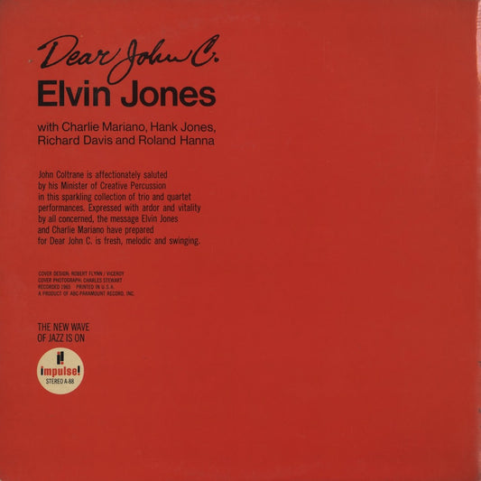 Elvin Jones - Dear John C. (A-88) LP 1966 US Impulse|中古LP