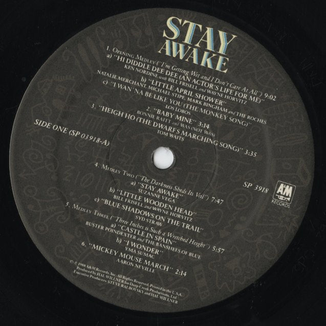 V.A. - Stay Awake (Various Interpretations Of Music From Vintage Disney Films) (SP 3918) LP 1988 US A&M|中古LP