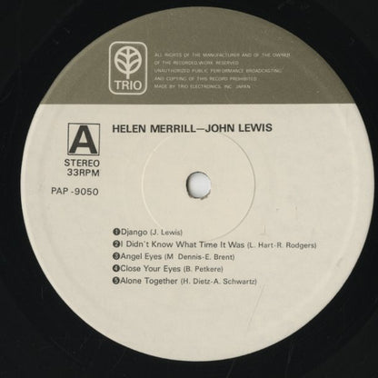 Helen Merrill - John Lewis / ヘレン・メリル＆ジョン・ルイス  (PAP-9050)