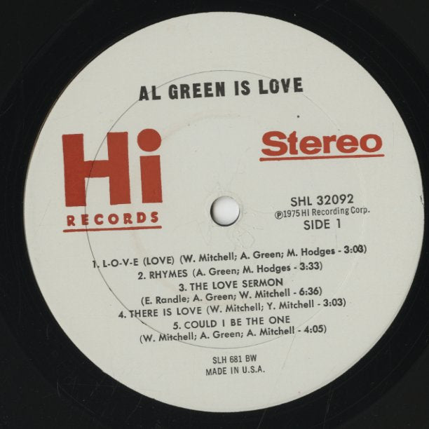 Al Green / アル・グリーン / Al Green Is Love (SHL32092)