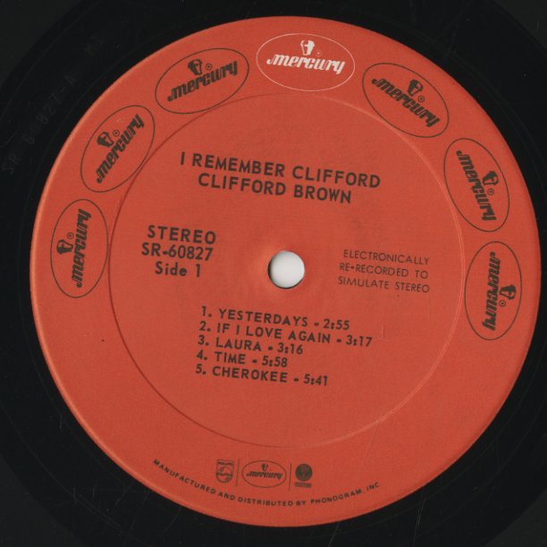 Clifford Brown / クリフォード・ブラウン / Remember Clifford (SR60827)