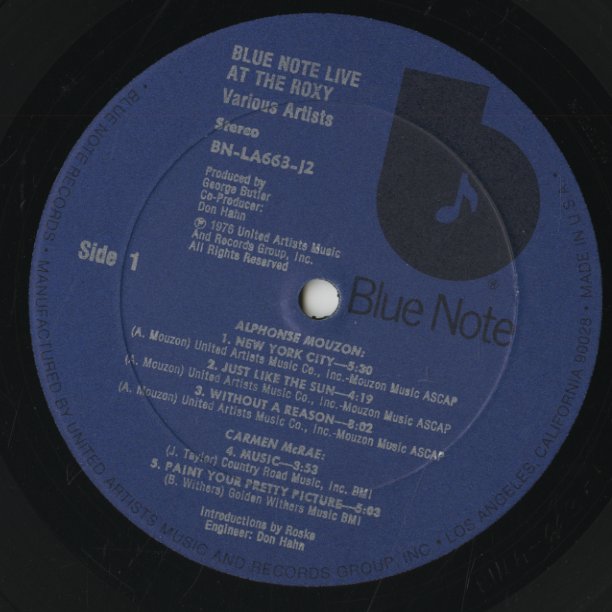 V.A./ Blue Note Live At The Roxy - Donald Byrd - Ronnie Laws -2LP (BN LA 663 J2)