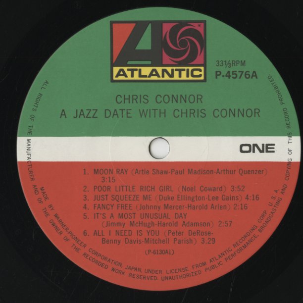 Chris Connor / クリス・コナー / A Jazz Date With Chris Connor (P4576A)