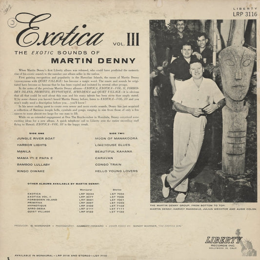 Martin Denny / マーチン・デニー / Exotica Vol.III -MONO (LRP 3116) - Turquoise Lbl.