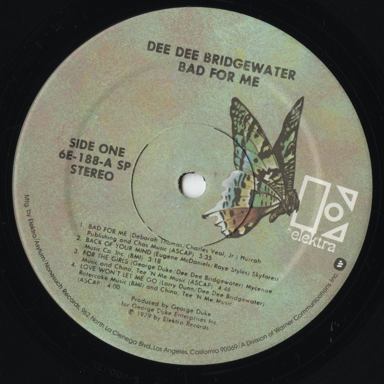 Dee Dee Bridgewater - Bad For Me (6E-188) LP 1979 US Elektra|中古LP