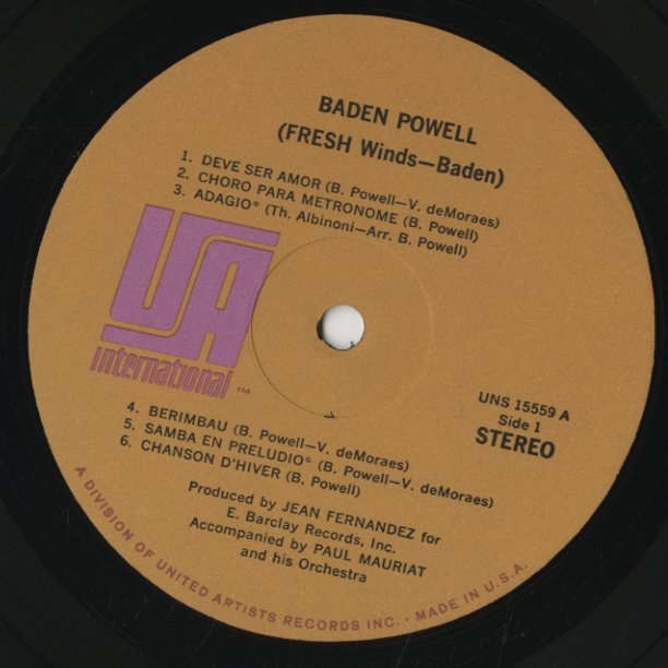 Baden Powell / バーデン・パウエル / Fresh Winds (UNS 15559)