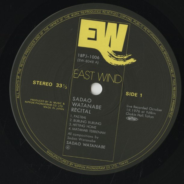 Sadao Watanabe / 渡辺貞夫 / Sadao Watanabe Recital (18PJ-1006)