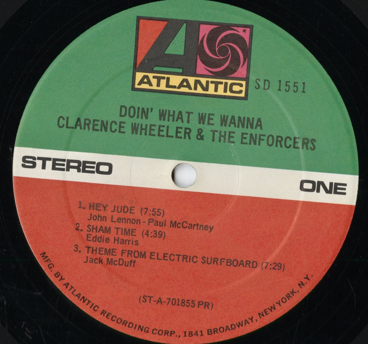 Clarence Wheeler & The Enforcers - Doin' What We Wanna (SD 1551) 1970 US Atlantic|中古LP