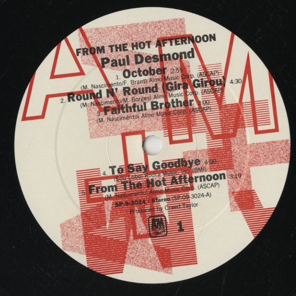 Paul Desmond / ポール・デズモンド / From The Hot Afternoon (SP-9-3024)