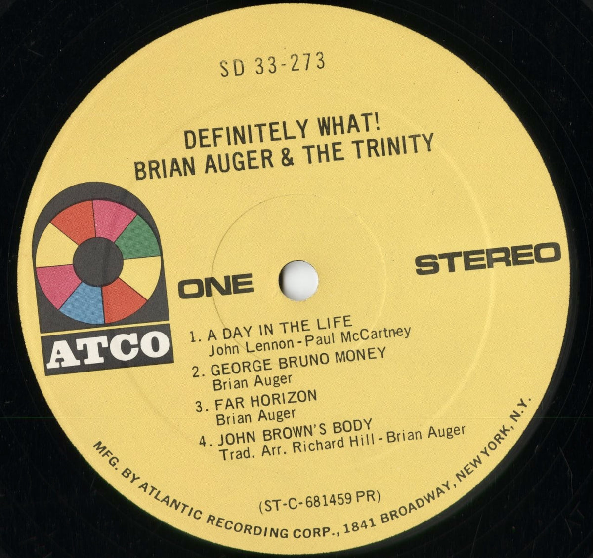 Brian Auger - Difinitry What!... (SD 33-273) 1969 US ATCO|中古LP