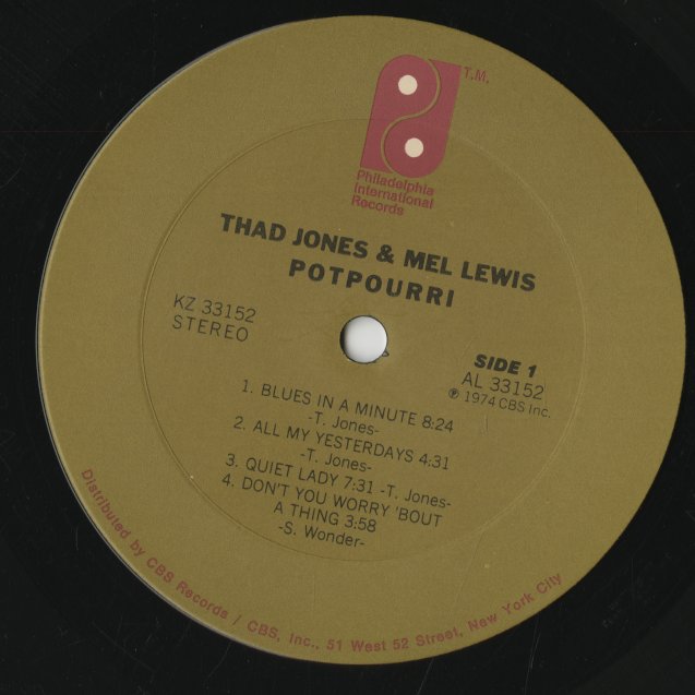 Thad Jones - Mel Lewis / サド・ジョーンズ メル・ルイス / Potpourri (KZ33152)