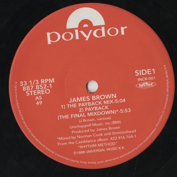 James Brown / ジェイムス・ブラウン / The Payback Mix -12 (INCR-001)
