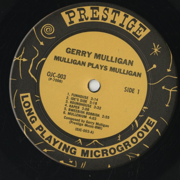Gerry Mulligan / ジェリー・マリガン / Mulligan Plays Mulligan (OJC-003)