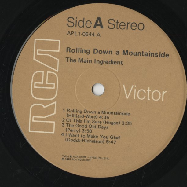 The Main Ingredient / メイン・イングリディエント / Rolling Down A Mountainside (APL1-0644)