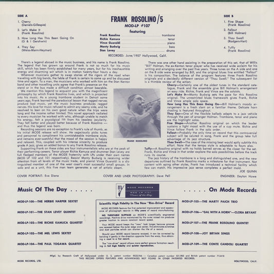 Frank Rosolino / フランク・ロソリーノ / Frank Rosolino Quintet (35213-28)