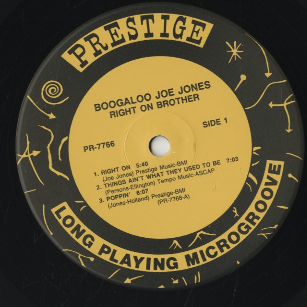 Boogaloo Joe Jones / ブーガルー・ジョー・ジョーンズ / Right On Brother (PR7766)