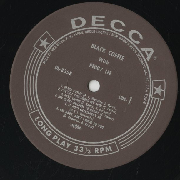 Peggy Lee / ペギー・リー / Black Coffee With Peggy Lee (SGD-12)
