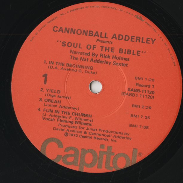 Cannonball Adderley / キャノンボール・アダレイ / Soul Of The Bible (SABB-11120)
