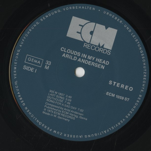 Arild Andersen / アリルド・アンデルセン / Clouds In My Head (ECM 1059 ST)