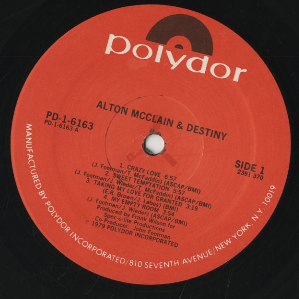 Alton McClain & Destiny / アルトン・マクレイン&デスティニー (1978) (PD-1-6163)