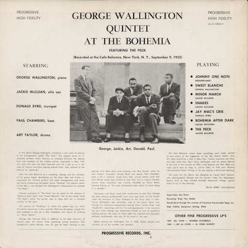 George Wallington – At The Bohemia (ULS-1860-V) LP 1976 JPN Overseas Records | 中古LP