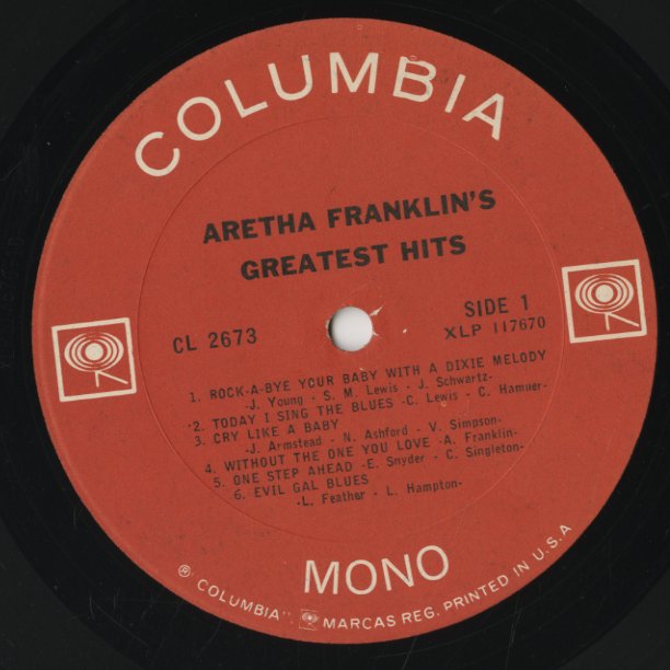 Aretha Franklin / アレサ・フランクリン / Greatest Hits (CL2673)