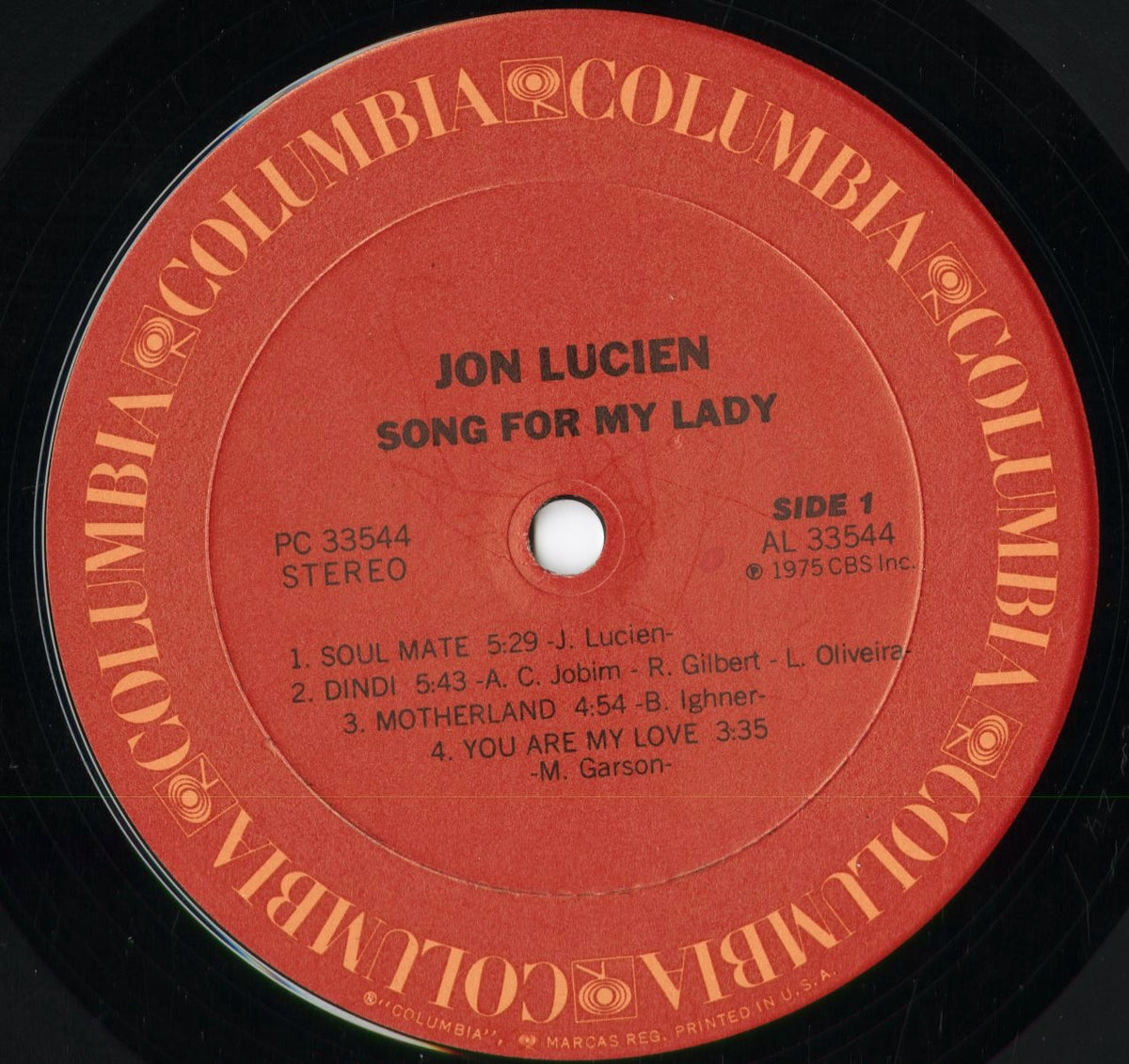 Jon Lucien - Song For My Lady (PC 33544) 1975 US Columbia|中古LP