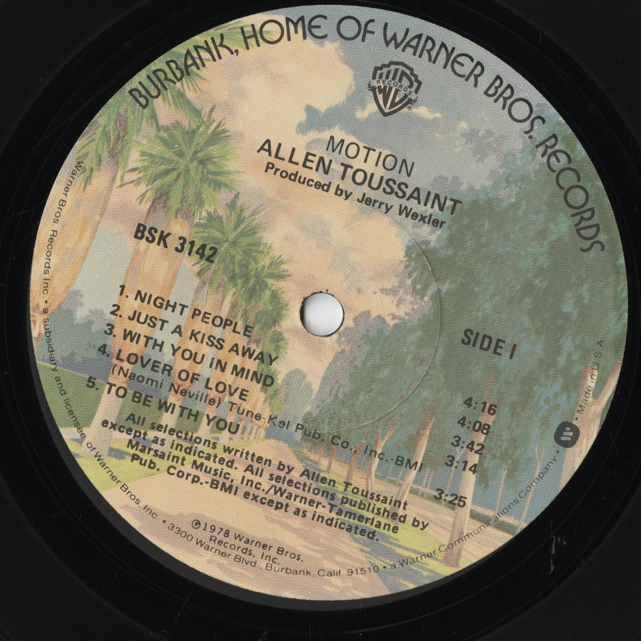 Allen Toussaint - Motion (BSK 3142) LP 1978 US Warner Bros|中古LP
