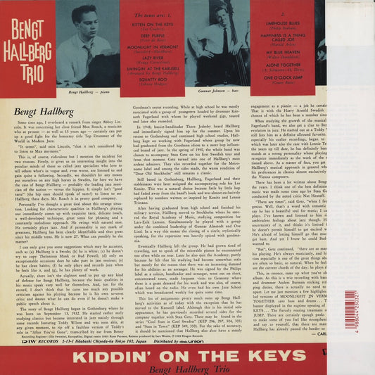 Bengt Hallberg / ベンクト・ハルベルク / Kiddin' On The Keys (DIW-25032)