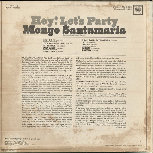 Mongo Santamaria – Hey! Let's Party (CS 9273) 1966 US Columbia|中古LP