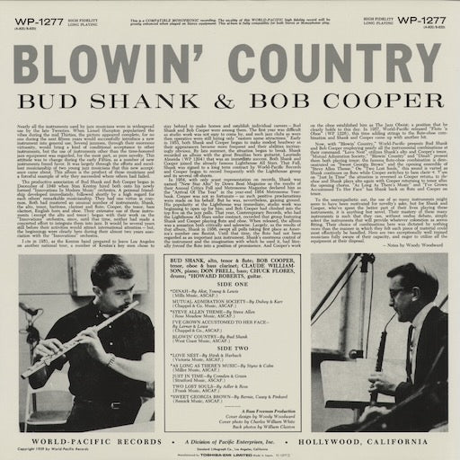 Bud Shank And Bob Cooper - Blowin' Country (PJ-1277) 1992 JPN Pacific Jazz|中古LP