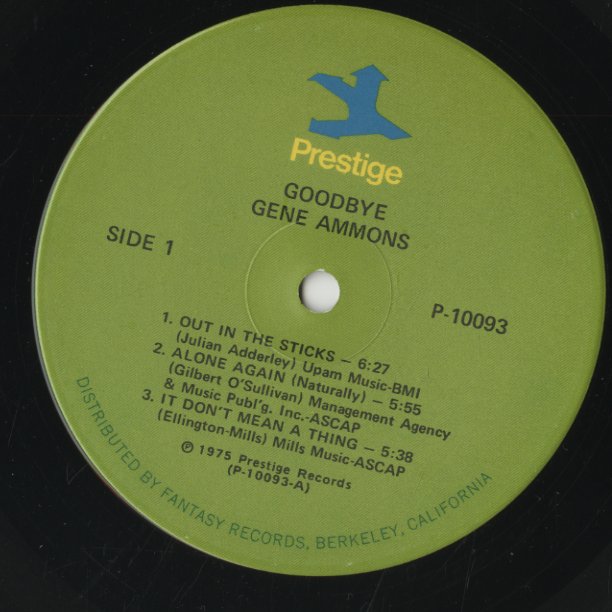 Gene Ammons / ジーン・アモンズ / Goodbye (P-10093)