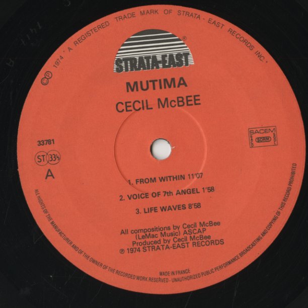 Cecil McBee / セシル・マクビー / Mutima (33.718)