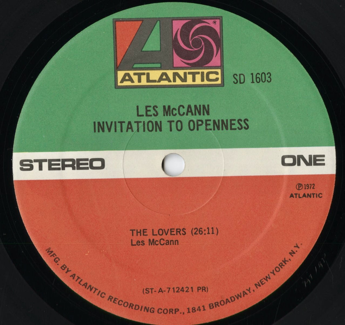 Les McCann - Invitation To Openness (SD 1603) 1972 US Atlantic|中古LP