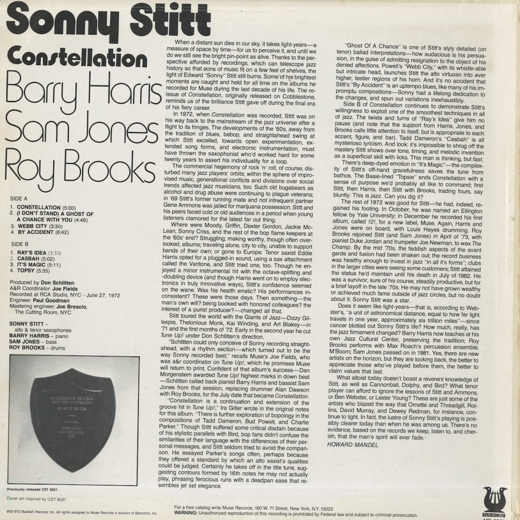 Sonny Stitt / ソニー・スティット / Constellation (MR5323)