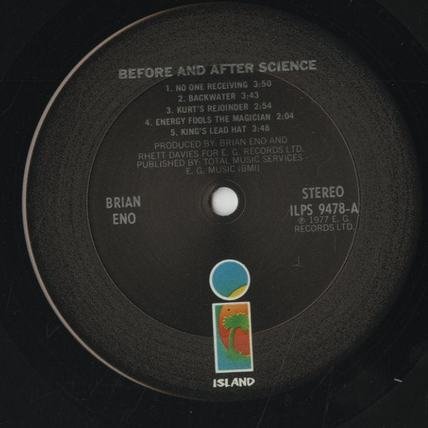 Brian Eno / ブライアン・イーノ / Before And After Science (ILPS 9478)