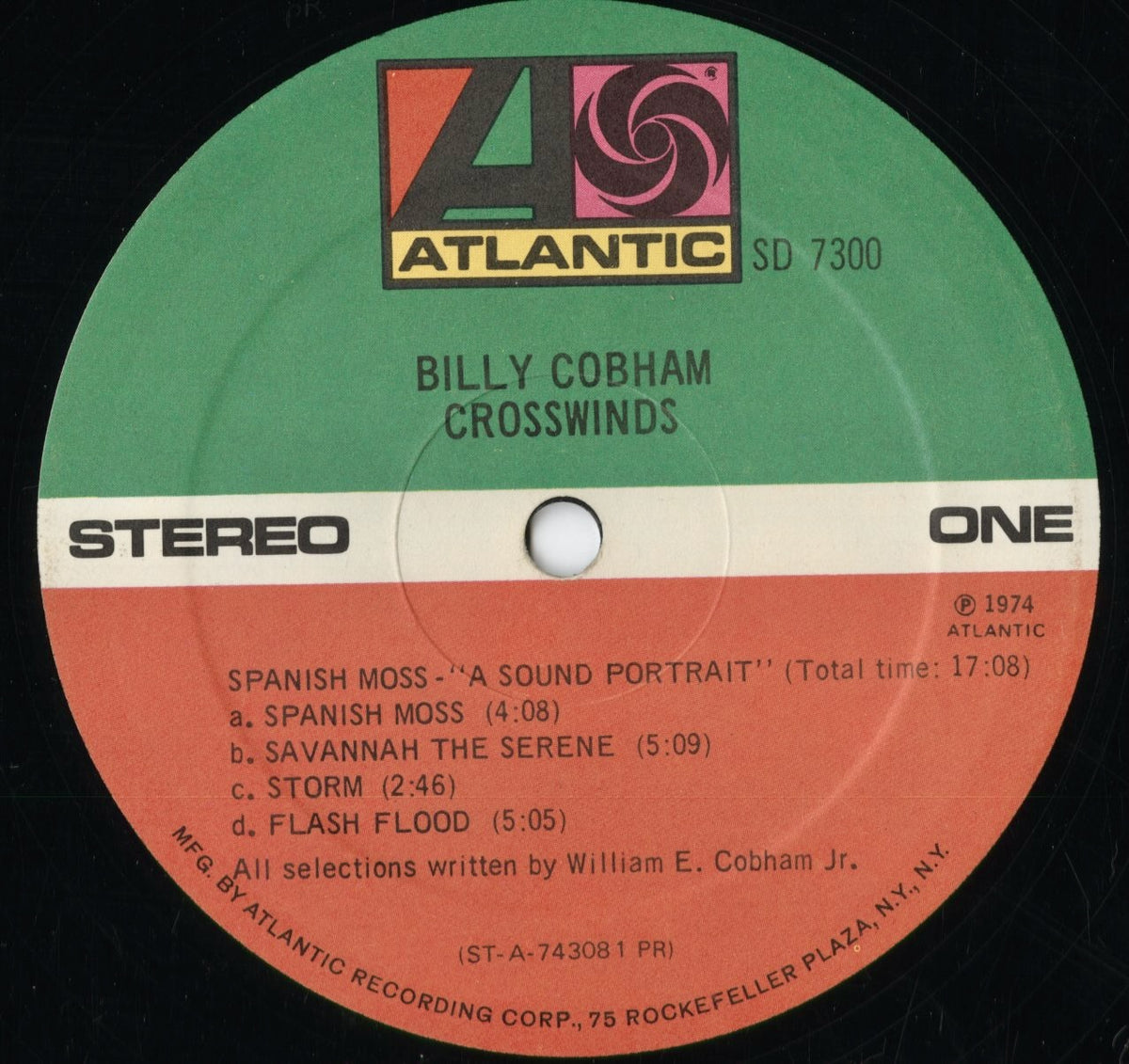 Billy Cobham - Crosswinds (SD 7300) 1974 US Atlantic|中古LP